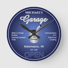 Zuhause Car Mechanische Garage Komplett-Uhr Runde Wanduhr