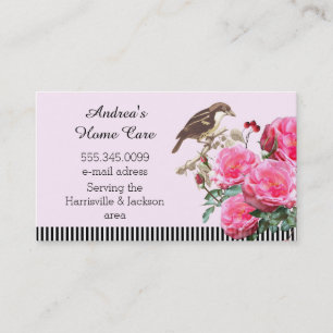 Zuhause Care Rosen und Vögel Visitenkarte