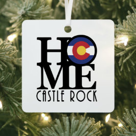 ZUHAUSE Castle Rock Colorado Ornament Aus Metall