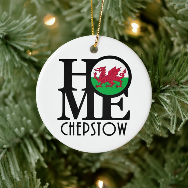ZUHAUSE Chepstow Wales Keramik Ornament (Baum)