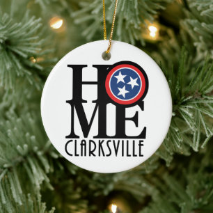 ZUHAUSE Clarksville Tennessee Keramik Ornament