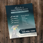 Zuhause Cleaning House Behaltend Service Aquamarin Flyer<br><div class="desc">Zuhause Cleaning House Behaltend Service Elegant Aquamarin Ombre Flyer.</div>