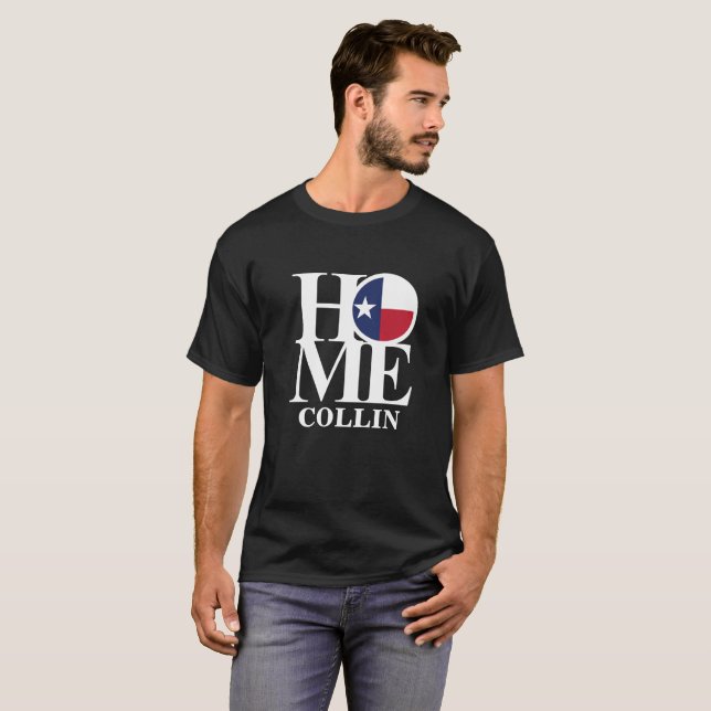 ZUHAUSE Collin Texas Mens Black T-Shirt (Vorne ganz)