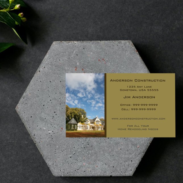 Zuhause Construction Business Card - Olivenöl Visitenkarte (Olive Home Construction Business Card)