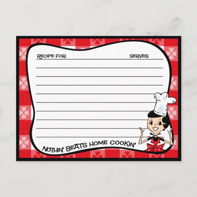 Zuhause Cookin' Rezept Cards Postkarte (Vorderseite)