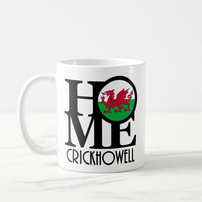 ZUHAUSE Crickhowell Wales 11oz Kaffeetasse (Links)