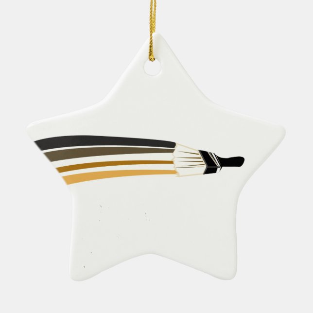 Zuhause, das | Künstler-Farben-Bürste malt Keramikornament (Vorne)