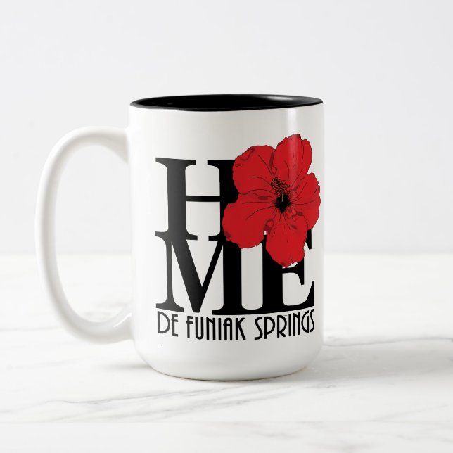 ZUHAUSE De Funiak Springs 15oz Roter Hibiskus Zweifarbige Tasse (Links)