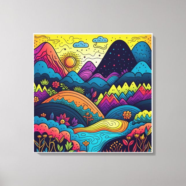 Zuhause Decoration Whimsical Abstrakt Boho Nature Leinwanddruck (Vorderseite)