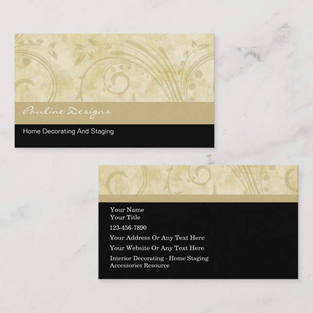 Zuhause Decorator Business Cards Visitenkarte (Vorne/Hinten)