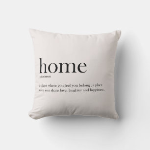 Zuhause-Definition, Typografie, trendy, modern Kissen