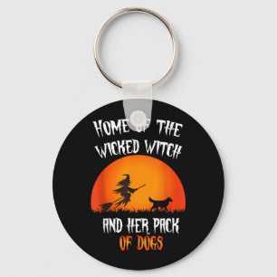 Zuhause der bösen Hexe und Rudel Hunde Schlüsselanhänger