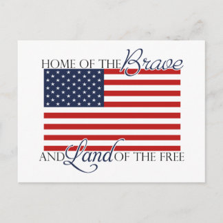 Zuhause der Brave and Land of the Free Postkarte