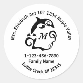 Zuhause der Familie Dolphin - Klassische Runde Runder Aufkleber