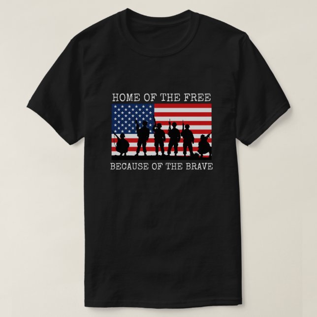Zuhause der Freie wegen der Tapferkeit T-Shirt (Design vorne)