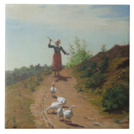 Zuhause der Gänsefülle (von Paul Peel) Fliese