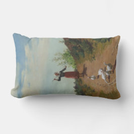 Zuhause der Gänsefülle (von Paul Peel) Lendenkissen