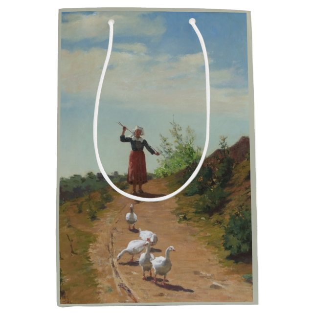 Zuhause der Gänsefülle (von Paul Peel) Mittlere Geschenktüte (Vorderseite)