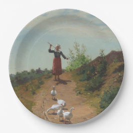 Zuhause der Gänsefülle (von Paul Peel) Pappteller