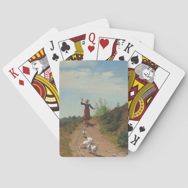 Zuhause der Gänsefülle (von Paul Peel) Spielkarten (Rückseite)