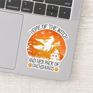Zuhause der Hexe und ihr Bündel von Dackeln Cool Aufkleber