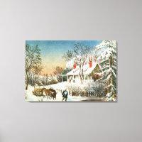Zuhause der Logs, Winterlandschaft