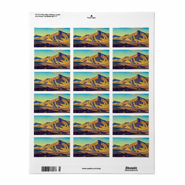 Zuhause der Ratte der Wüste von Maynard Dixon Adressaufkleber (Vorne)