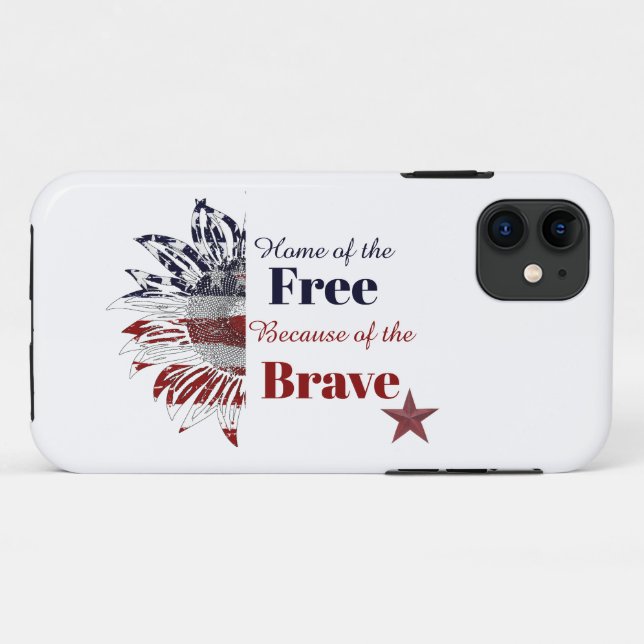 Zuhause des Freien wegen der Tapferkeit, Case-Mate iPhone Hülle (Rückseite (Horizontal))