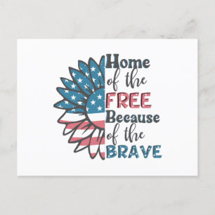 Zuhause des freien wegen des tapferen 4. Juli Feiertagspostkarte