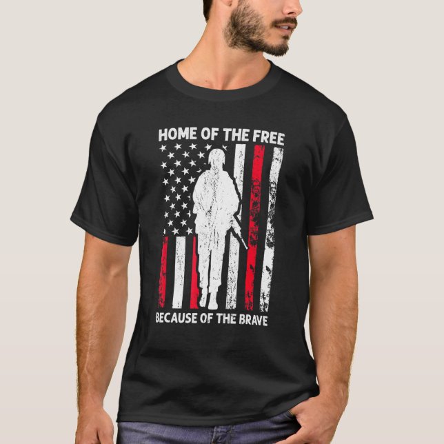Zuhause des Freien wegen des tapferen amerikanisch T-Shirt (Vorderseite)