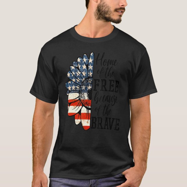 Zuhause des Freien wegen des tapferen Patriotische T-Shirt (Vorderseite)