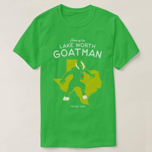 Zuhause des Lake Worth Goatman Monster Texas USA C T-Shirt (Design vorne)