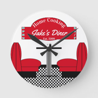 Zuhause Diner Kitchen Restaurant Grill Man Cave Runde Wanduhr