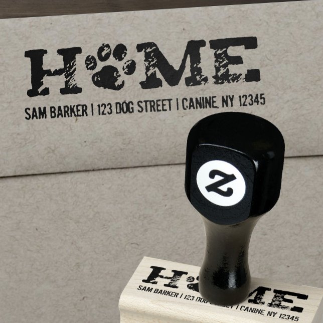 ZUHAUSE Dog Lover's - Paw Print - Rücksendeadresse Gummistempel (Von Creator hochgeladen)