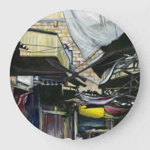 Zuhause durch das Alte Jerusalem laufen Große Wanduhr