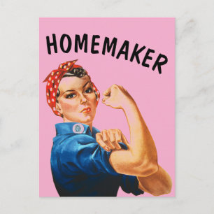 Zuhause-Ehefrau RETRO ROSIE DIE RIVETER POSTCARDS  Postkarte