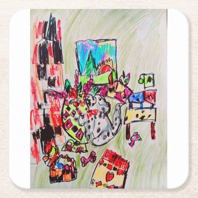 Zuhause einlegen rechteckiger pappuntersetzer (Vorderseite)