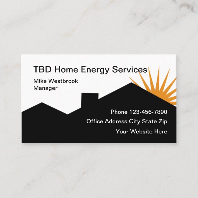 Zuhause Energy Solutions Business Cards Visitenkarte (Vorderseite)