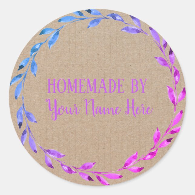 Zuhause-Etikett für hausgemachte Cookie Cake Craft Runder Aufkleber (Vorderseite)