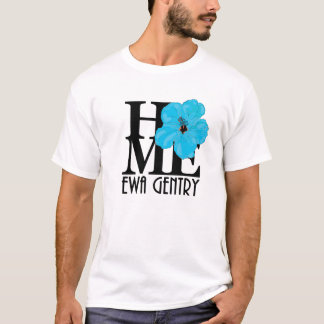 ZUHAUSE Ewa Gentry Blue Hibiskus (Frontabdruck) T-Shirt