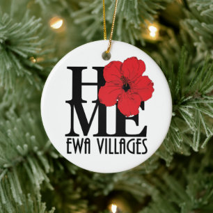 ZUHAUSE Ewa Villages Red Hibisken Keramik Ornament