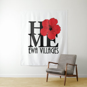 ZUHAUSE Ewa Villages Red Hibisken Wandteppich