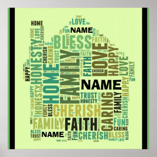 Zuhause Familie Anpassen von Namen hinzufügen Poster