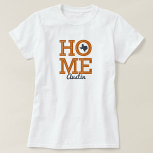 ZUHAUSE - Fettschrift und Texas Form Burnt Orange T-Shirt