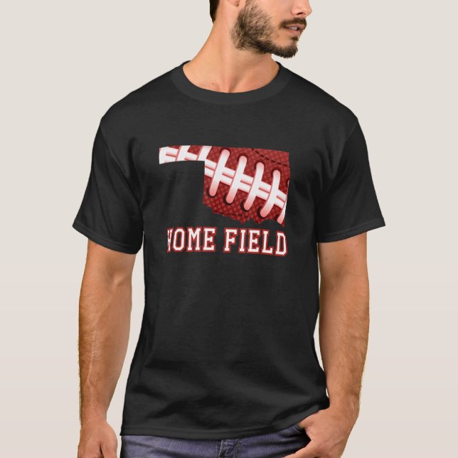 Zuhause Field Football Oklahoma Okie Red T-Shirt (Vorderseite)