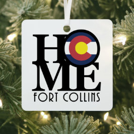ZUHAUSE Fort Collins Colorado Ornament Aus Metall
