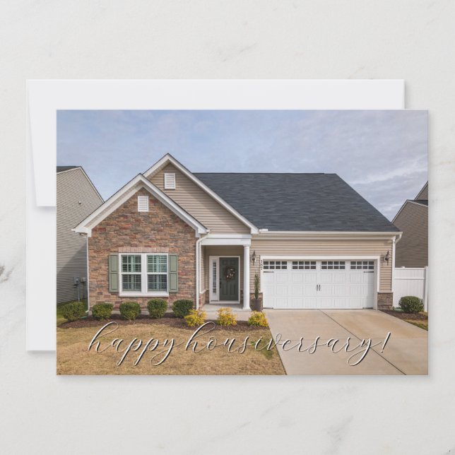Zuhause Foto First Happy Housiversary Realtor Card Karte (Vorderseite)