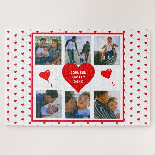 Zuhause Foto Personalisiert Collage Familie Valent Puzzle (Horizontal)