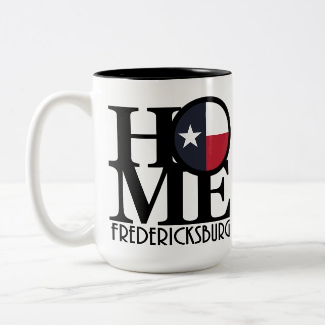 ZUHAUSE Fredericsburg Texas 15oz Zweifarbige Tasse (Links)