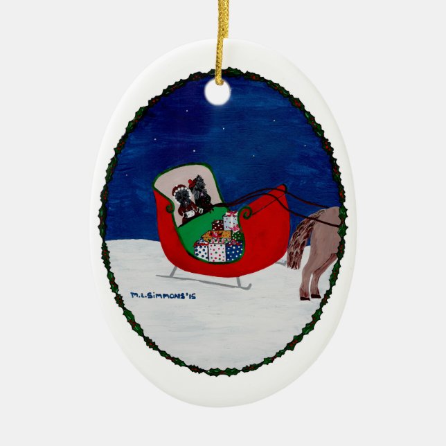 ZUHAUSE FÜR CHRISTMAS KERAMIK ORNAMENT (Vorne)